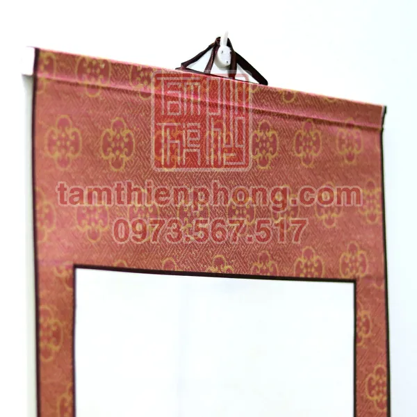 Liễn Lụa In Hình - 30x80cm - Mẫu Sơn Thủy (Màu ngẫu nhiên)