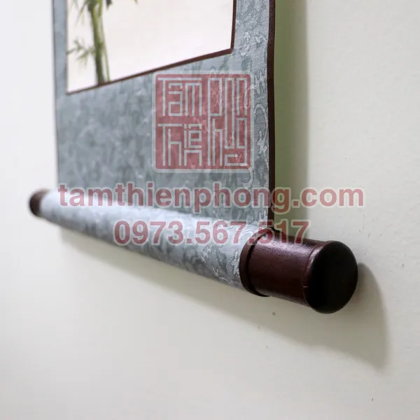 Liễn Lụa In Hình - 30x80cm - Mẫu Trúc (Màu ngẫu nhiên)