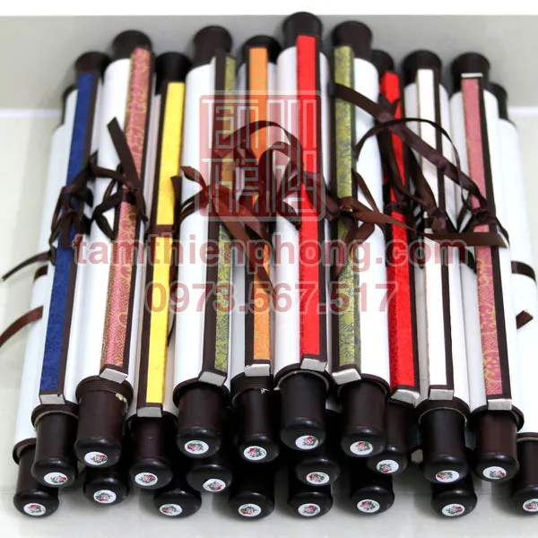 Liễn Lụa In Hình - 30x80cm - Hoa Mẫu Đơn (Màu ngẫu nhiên)