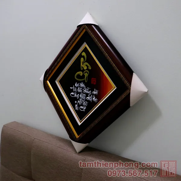 Thư pháp chữ Ơn Cô - 36x36cm