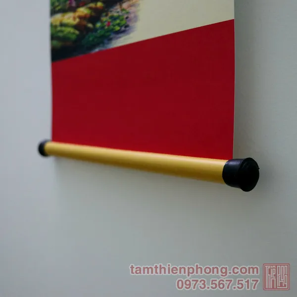 Thư pháp chữ Thầy - Liễn giấy 2 đầu đỏ - 27 x 79cm
