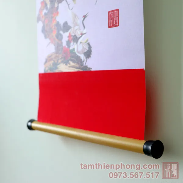 Thư pháp chữ Ơn Cô - Liễn giấy 2 đầu đỏ - 27 x 70cm