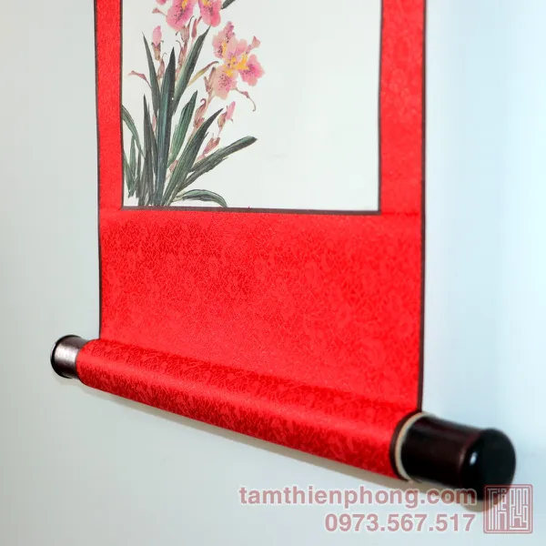 Thư pháp chữ Ân - Liễn bo lụa - 30 x 80cm (Màu ngẫu nhiên)