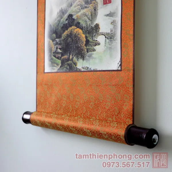 Thư pháp chữ Ân - Liễn bo lụa - 30 x 80cm (Màu ngẫu nhiên)