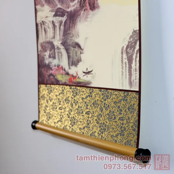 Thư pháp chữ Thầy - Liễn giấy bo lụa - 27 x 80cm