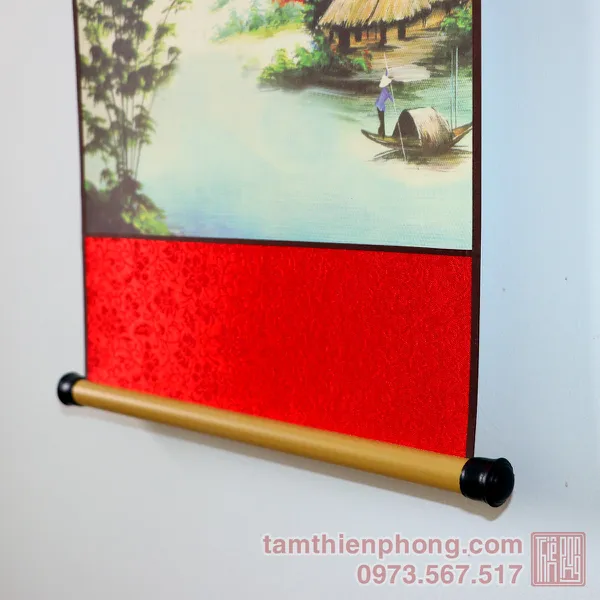 Thư pháp chữ Tri Ân - Liễn giấy bo lụa - 27 x 80cm