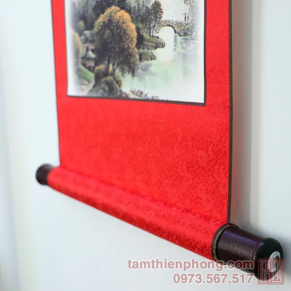 Thư pháp chữ Cha - Liễn bo lụa - 30 x 80cm (Màu ngẫu nhiên)
