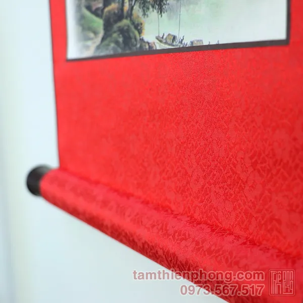Thư pháp chữ Cha - Liễn bo lụa - 30 x 80cm (Màu ngẫu nhiên)