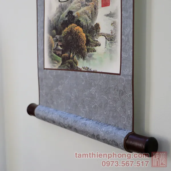 Thư pháp chữ Cha - Liễn bo lụa - 30 x 80cm (Màu ngẫu nhiên)