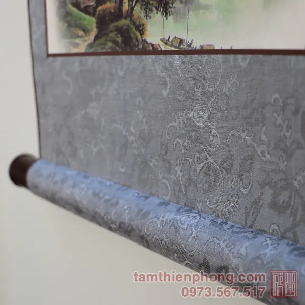 Thư pháp chữ Cha - Liễn bo lụa - 30 x 80cm (Màu ngẫu nhiên)