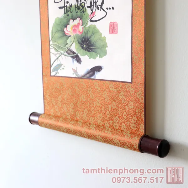 Thư pháp chữ Cha Mẹ - Liễn bo lụa - 30 x 80cm (Màu ngẫu nhiên)