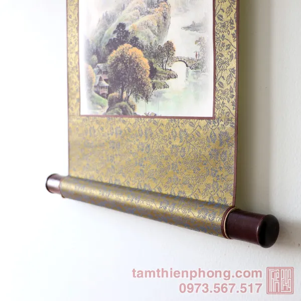 Thư pháp chữ Cha - Liễn bo lụa - 30 x 80cm (Màu ngẫu nhiên)