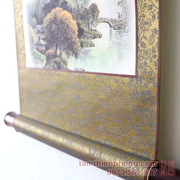 Thư pháp chữ Cha - Liễn bo lụa - 30 x 80cm (Màu ngẫu nhiên)
