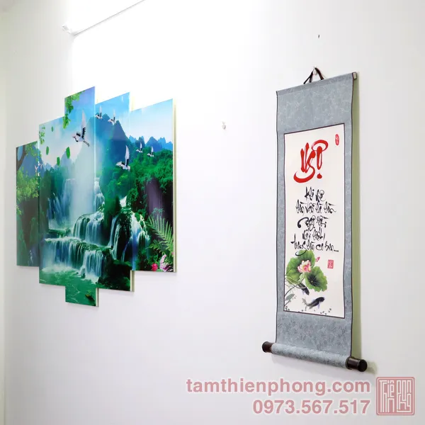 Thư pháp chữ Ngộ - Liễn bo lụa - 30 x 80cm (Màu ngẫu nhiên)