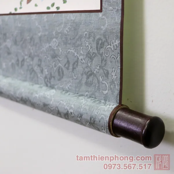 Thư pháp chữ Thiền - Liễn bo lụa - 30 x 80cm (Màu ngẫu nhiên)