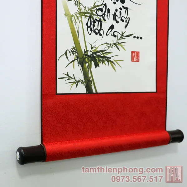 Thư pháp chữ An - Liễn bo lụa - 30 x 80cm (Màu ngẫu nhiên)