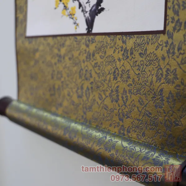 Thư pháp chữ Lộc - Liễn bo lụa - 30 x 80cm (Màu ngẫu nhiên)