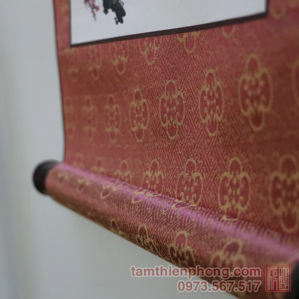 Thư pháp chữ Phúc - Liễn bo lụa - 30 x 80cm (Màu ngẫu nhiên)