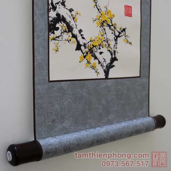Thư pháp chữ Tài - Liễn bo lụa - 30 x 80cm (Màu ngẫu nhiên)