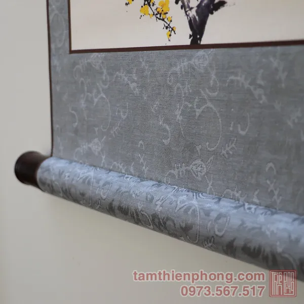 Thư pháp chữ Tài - Liễn bo lụa - 30 x 80cm (Màu ngẫu nhiên)