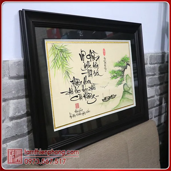 Tranh Thư pháp về Vợ Chồng - 47x67cm