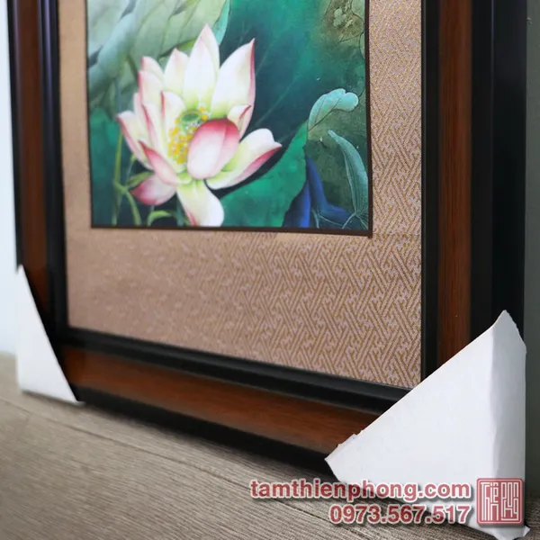 Tranh thư pháp chữ Tâm - Khung tranh 43x72cm