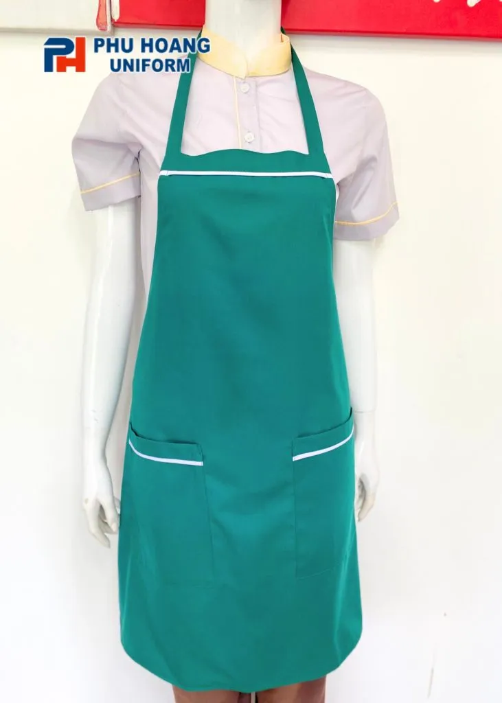 TẠP DỀ MÀU XANH LÁ PHỐI TRẮNG MAY SẴN SA021