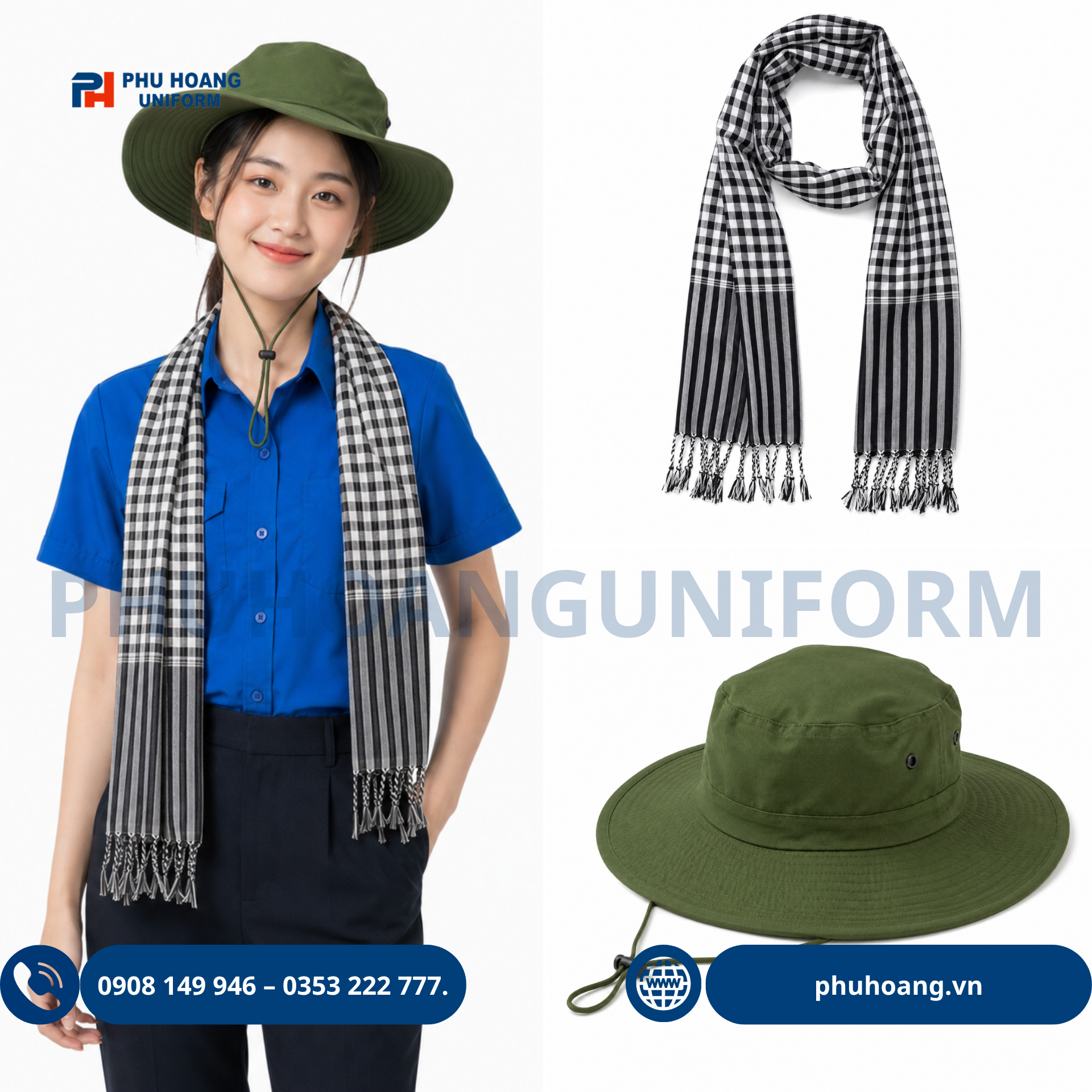 ÁO ĐOÀN+ MŨ TAI BÈO+ KHĂN RẰN ÁO ĐOÀN+ MŨ TAI BÈO+ KHĂN RẰN