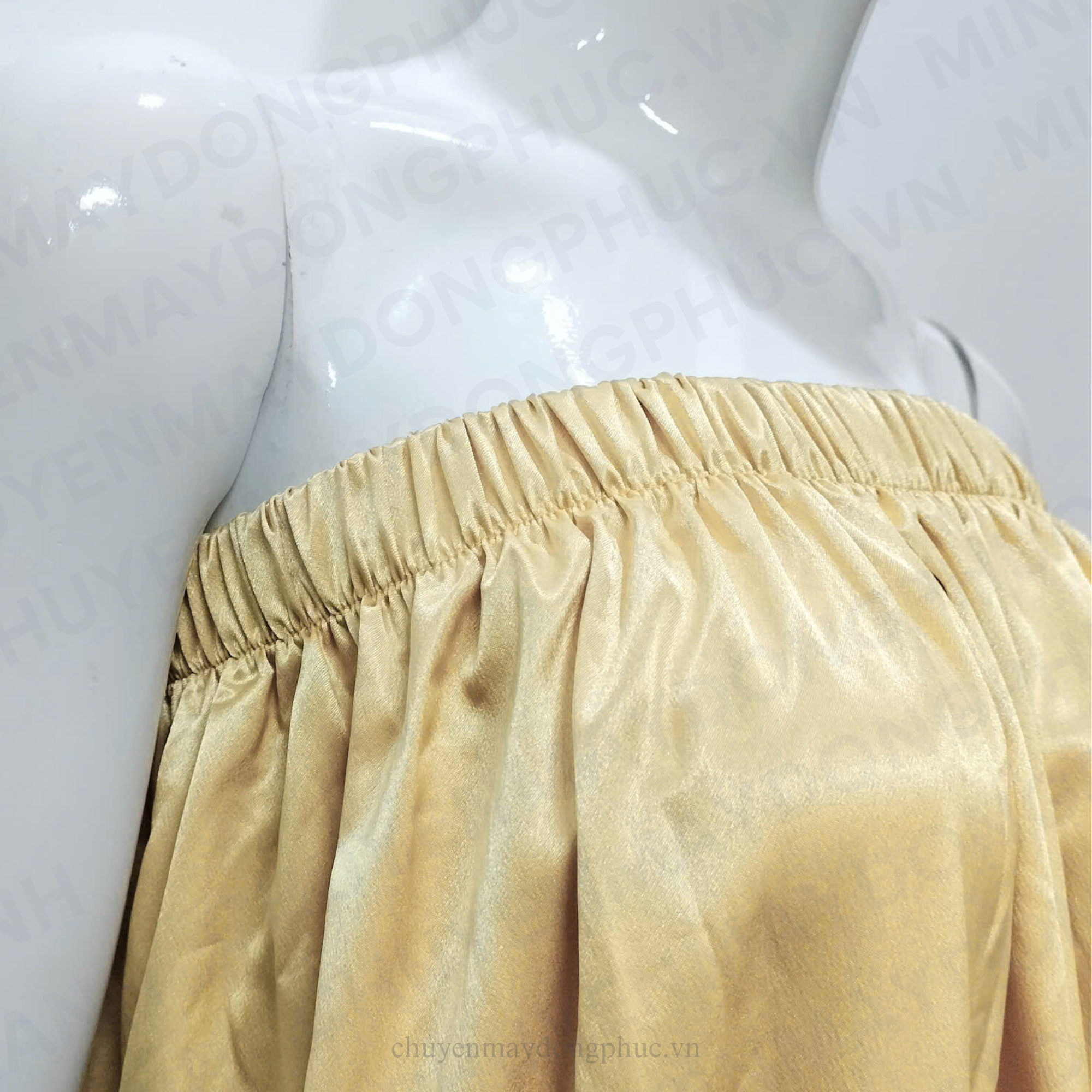 VÁY QUÂY SPA VÀNG NHẠT (MAY SẴN) SS011