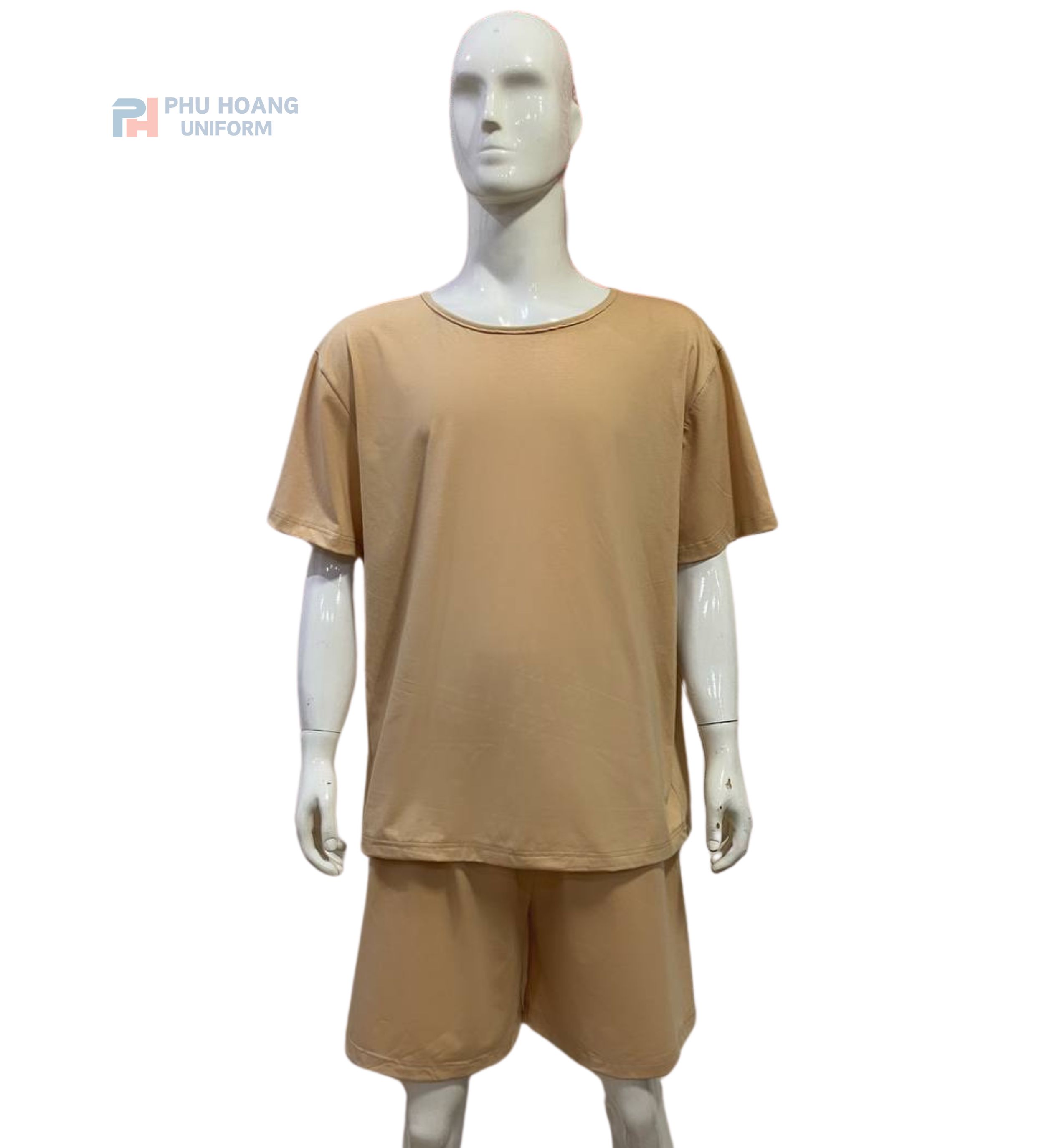 SET QUẦN ÁO SPA NÚT SAU LƯNG MÀU KEM (MAY SẴN) SS008