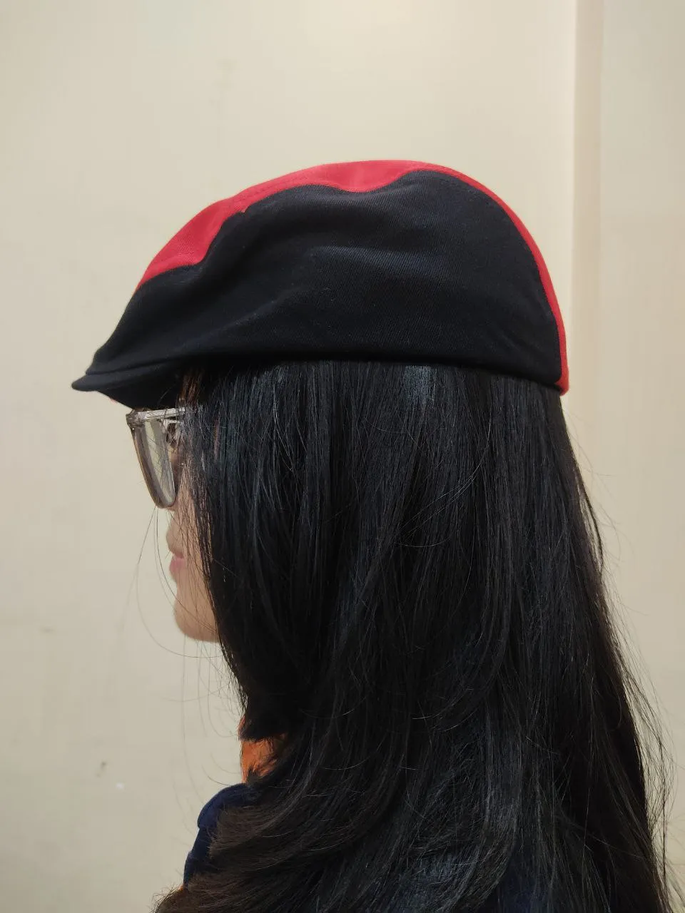 MŨ NỒI BERET PHỤC VỤ ĐỎ PHỐI ĐEN MAY SẴN SV003