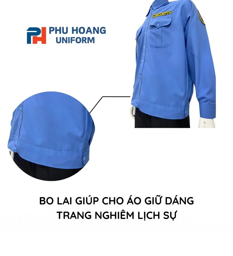 ÁO BẢO VỆ MÀU XANH TAY DÀI MAY SẴN SQ010