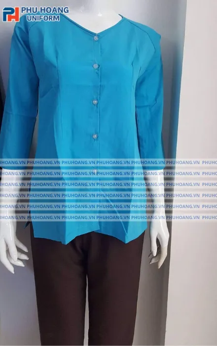 BỘ ĐỒ BÀ BA MÀU XANH LAM MAY SẴN ST004