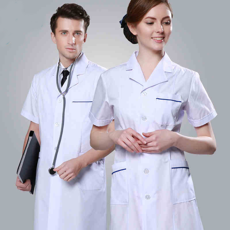 Bộ quần áo Blouse trắng tay ngắn cho y tá điều dưỡng kèm nón  Y Dược