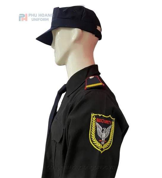 ÁO BẢO VỆ MÀU ĐEN TAY DÀI MAY SẴN SQ008