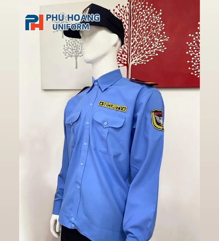 ÁO BẢO VỆ MÀU XANH TAY DÀI MAY SẴN SQ010