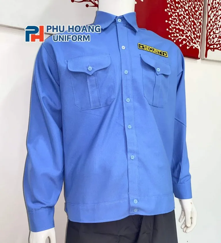 ÁO BẢO VỆ MÀU XANH TAY DÀI MAY SẴN SQ010