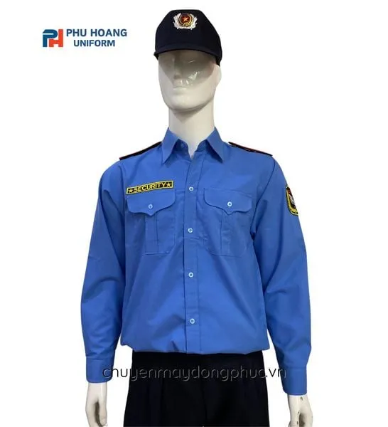 ÁO BẢO VỆ MÀU XANH TAY DÀI MAY SẴN SQ010