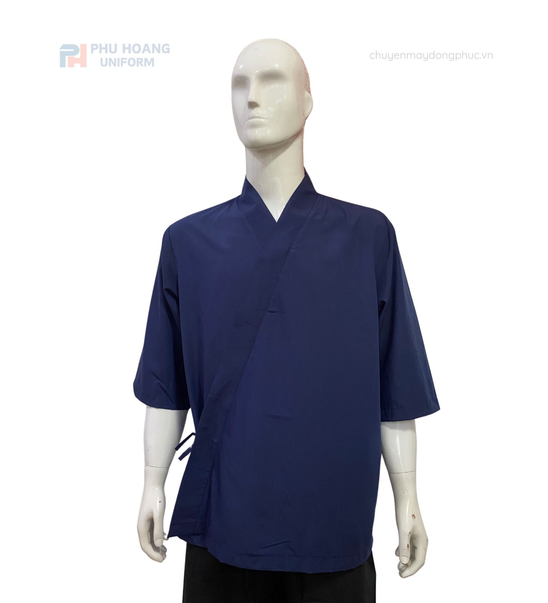 ÁO BẾP NHẬT XANH NAVY MAY SẴN SB013