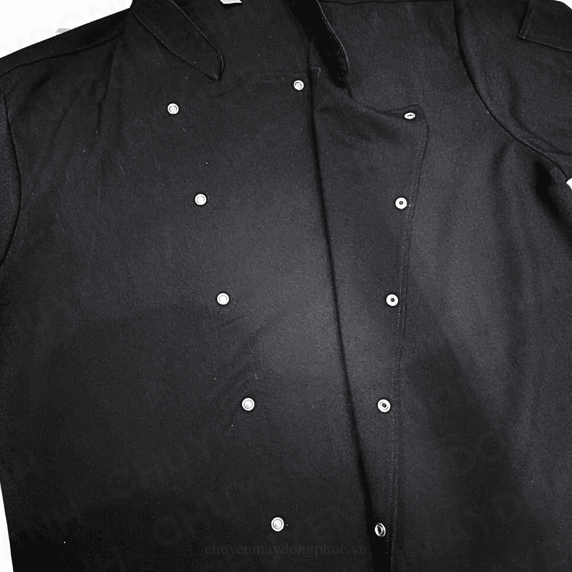 ÁO BẾP ĐEN NÚT BẤM SB016 (MAY SẴN)