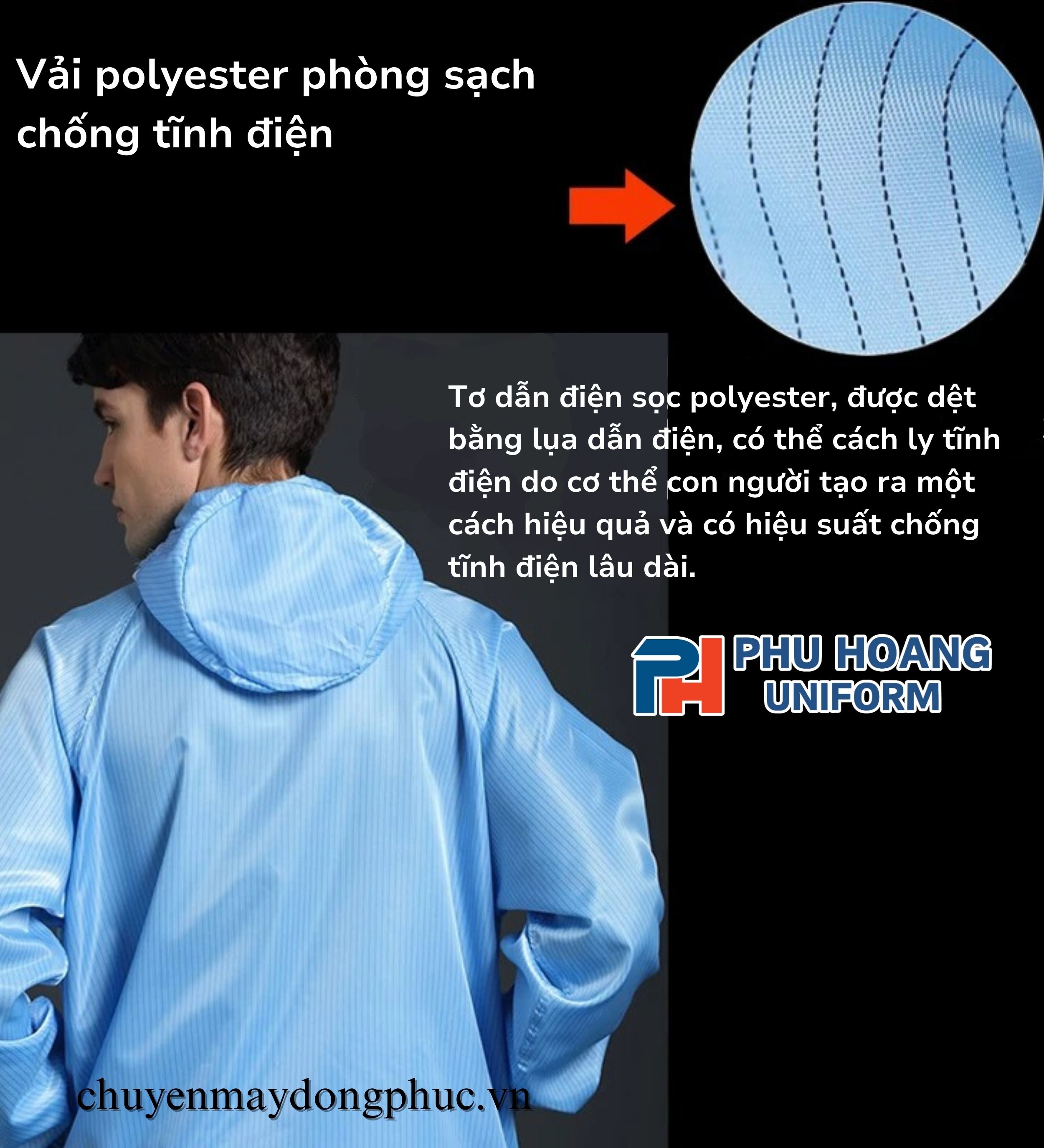 ÁO CHOÀNG CHỐNG TĨNH ĐIỆN (MAY SẴN)