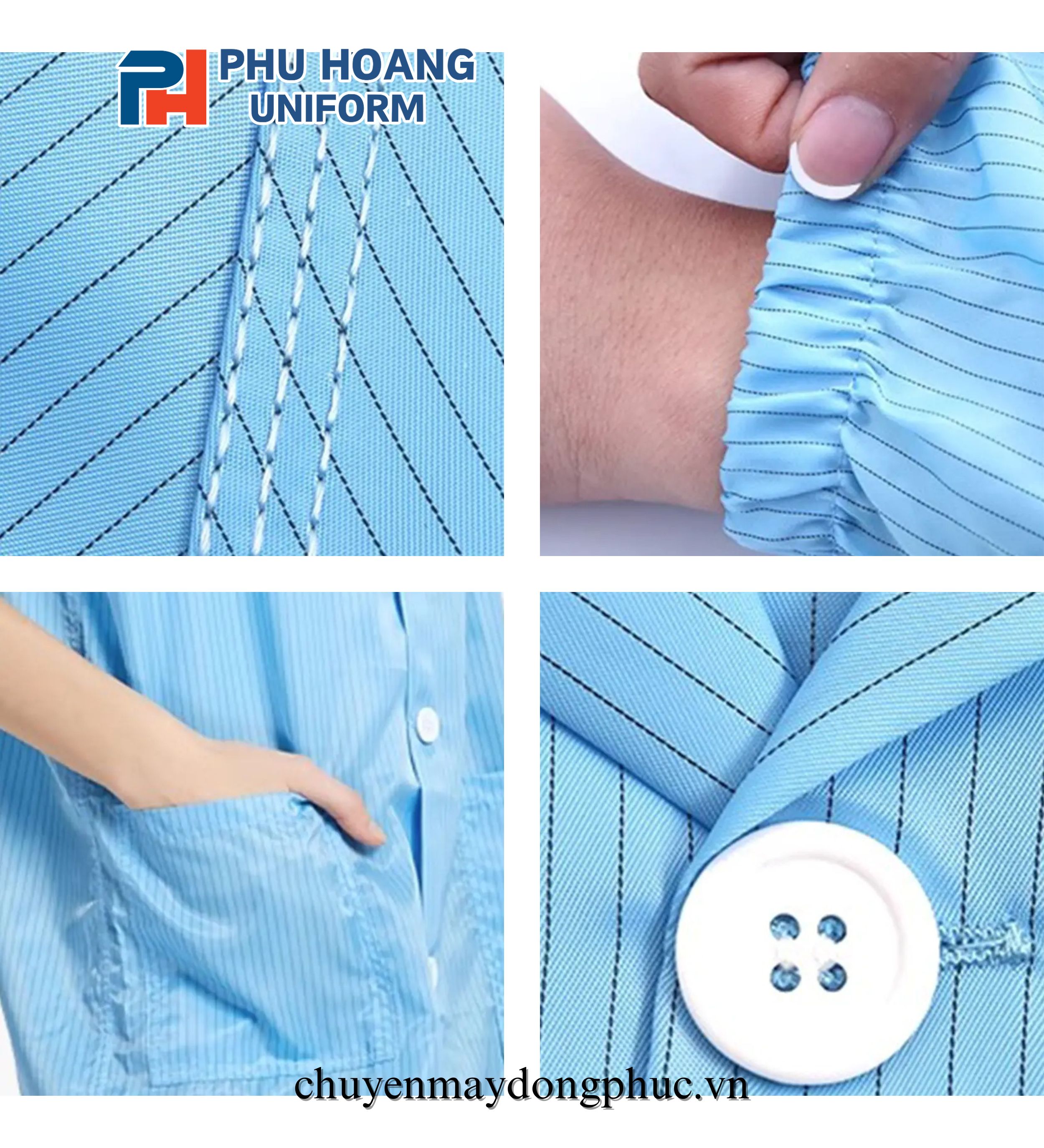 ÁO CHOÀNG CHỐNG TĨNH ĐIỆN (MAY SẴN)