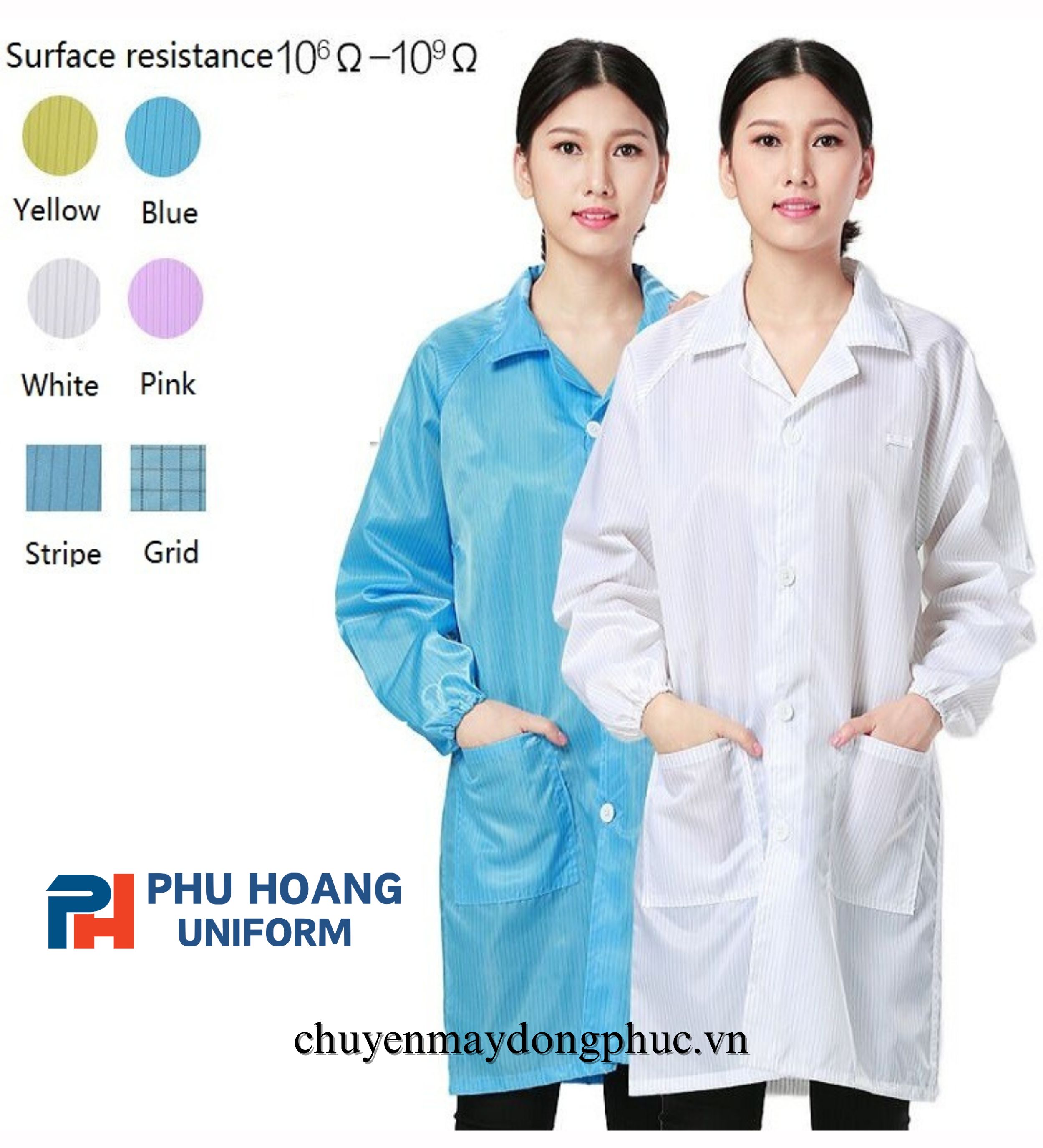 ÁO CHOÀNG CHỐNG TĨNH ĐIỆN (MAY SẴN)