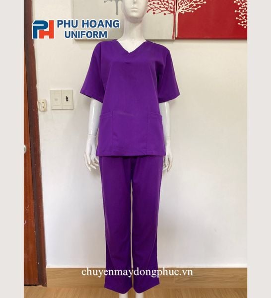 BỘ QUẦN ÁO SCRUBS TÍM ĐẬM (MAY SẴN) – SH002