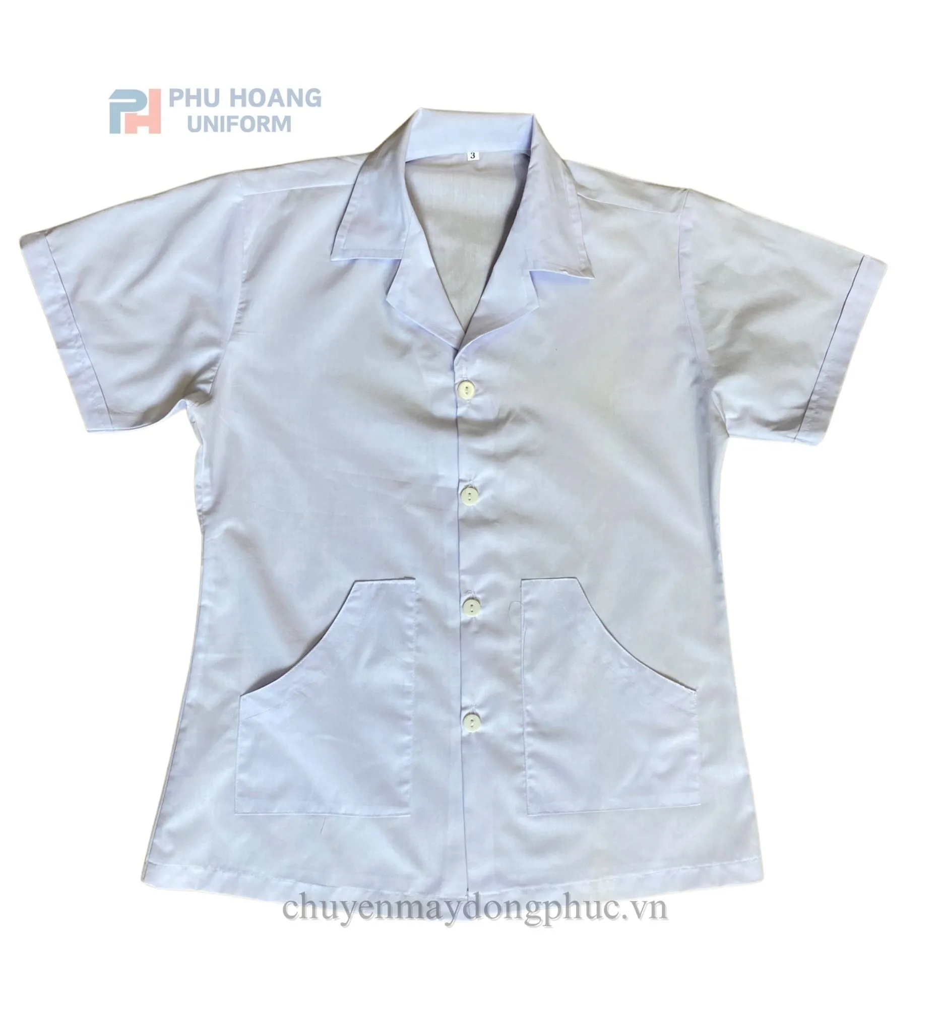 ÁO THỦY SẢN MÀU TRẮNG (MAY SẴN) SW013