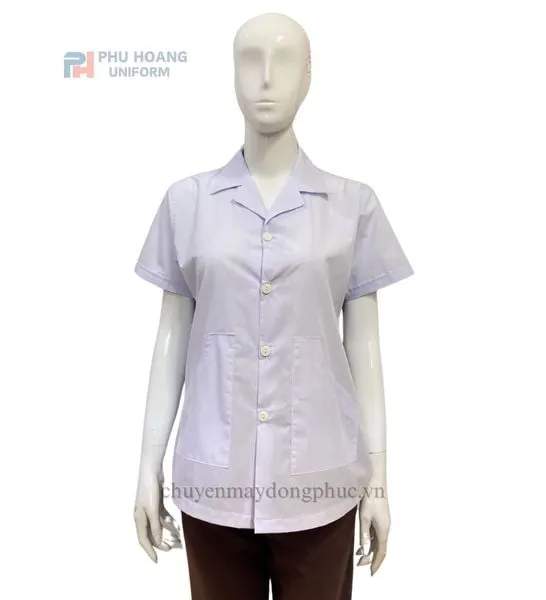 ÁO THỦY SẢN MÀU TRẮNG (MAY SẴN) SW013