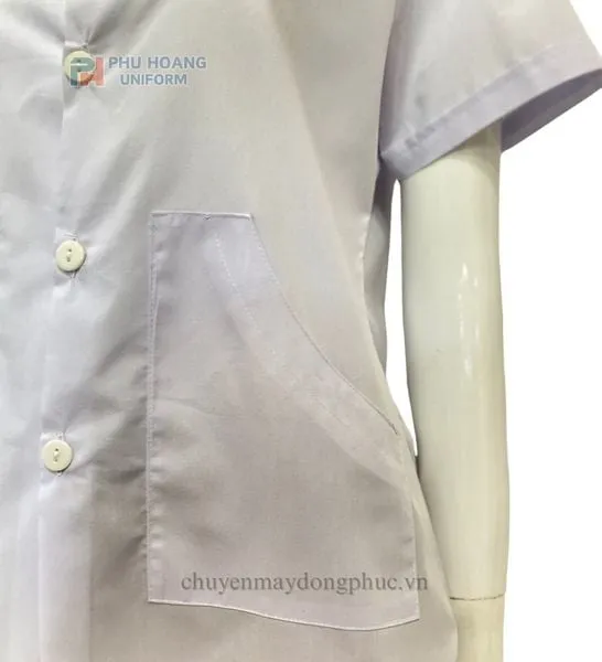 ÁO THỦY SẢN MÀU TRẮNG (MAY SẴN) SW013