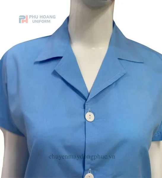 ÁO THỦY SẢN MÀU XANH (MAY SẴN) SW012