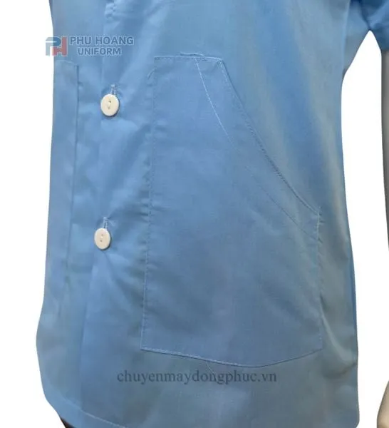 ÁO THỦY SẢN MÀU XANH (MAY SẴN) SW012