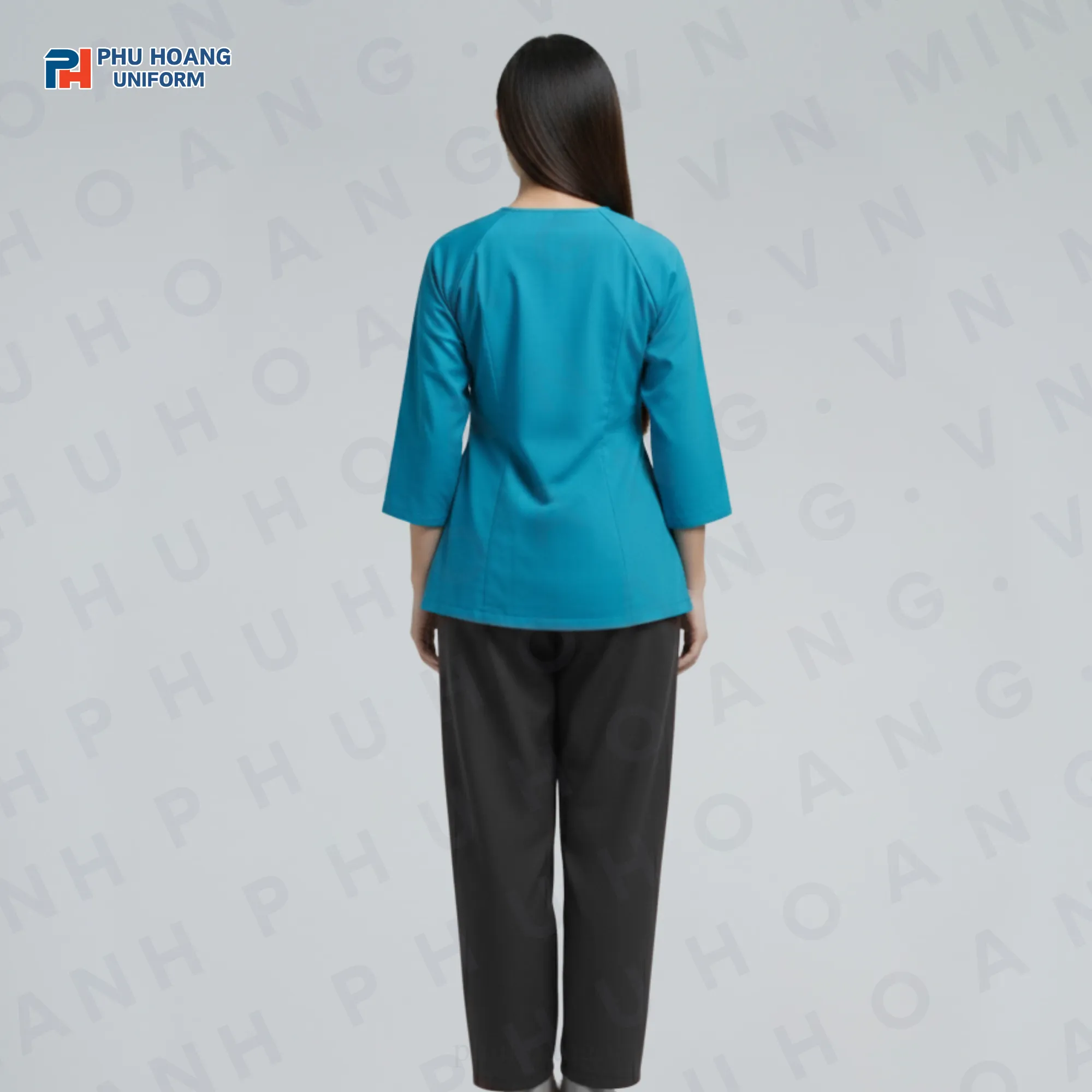 BỘ ĐỒ BÀ BA MÀU XANH LAM MAY SẴN ST004